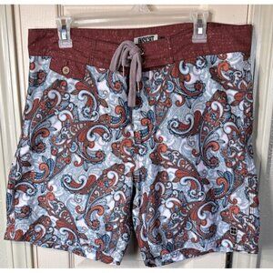 Insight Mens Size 34 Paisley Surf Swim Pool Summer Board Swim Shorts 7” Inseam
